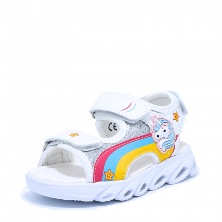 Sandale fete cu luminite LED Happy Bee 931090, alb, marimi 25-30 [3]