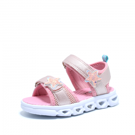 Sandale fete cu luminite LED, Sprox 534239, talpa EVA, roz-auriu, 24-32 EU | kiddiespride.ro [3]