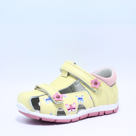 Sandale fete din piele Happy Bee 944954, galben, marimi 20-25 [2]