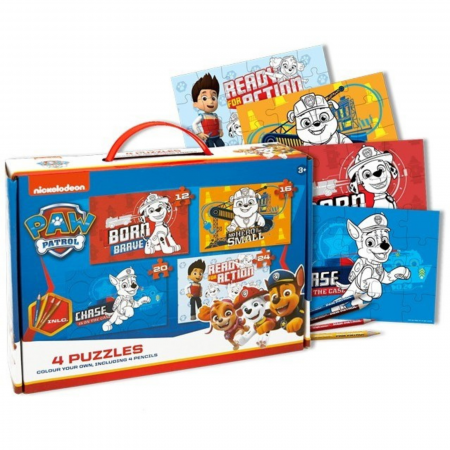 Set 4 puzzle-uri de colorat, Paw Patrol [1]