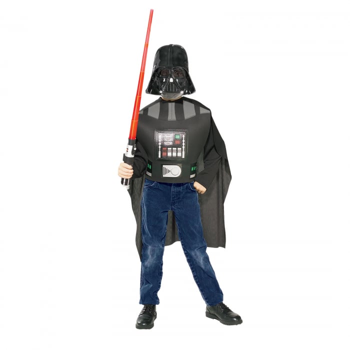 Set costum Darth Vader, Star Wars, 3+ ani, negru, sabie laser inclusa [1]