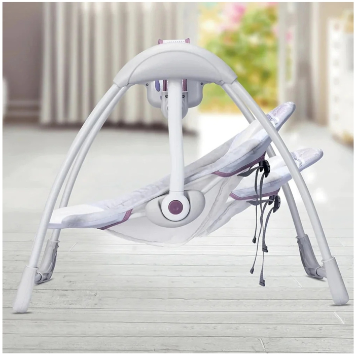 Balansoar electric pentru bebelusi, cu muzica si sunete naturale, 0-12 luni, pana la 9 kg, gri - KidMania.ro [3]