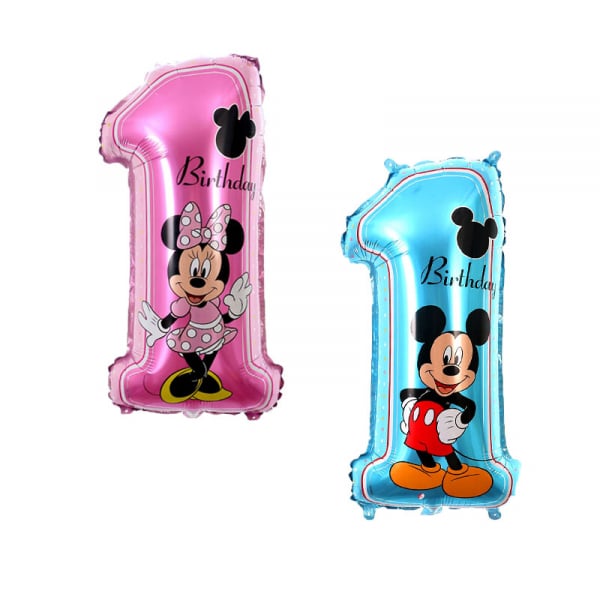 Set Baloane folie Pink Minnie Mouse si Mickey Mouse, cifra 1, 70 x 35 CM [1]