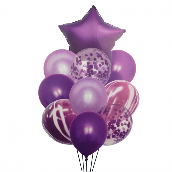 Buchet 10 baloane din latex cu confetti Magic [1]