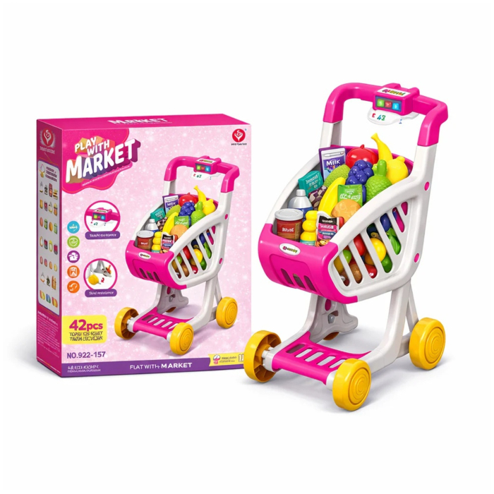 Carucior de cumparaturi pentru copii, cu sunete si lumini, 42 piese, 3+, multicolor - KidMania.ro [2]