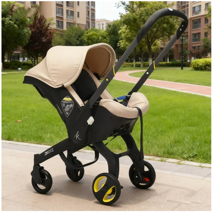 Carucior transformabil 2 in 1 pentru bebelusi, 0-18 luni, pana la 13 kg, crem - KidMania.ro [2]