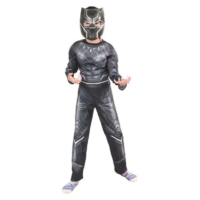Costum Black Panther KidMania® cu muschi si masca pentru copii - KidMania.ro [1]
