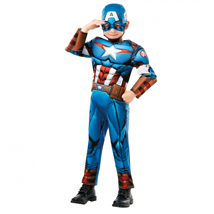 Costum Captain America Deluxe cu muschi pentru baieti [2]