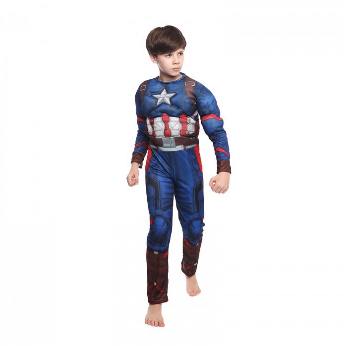 Costum clasic cu muschi Captain America pentru baiat [2]