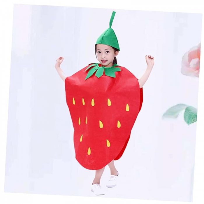 Costum fruct Capsuna KidMania®, rosu, pentru copii, marime universala - KidMania.ro [3]