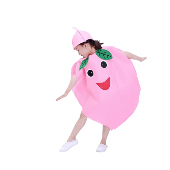 Costum fruct Piersica KidMania®, roz, pentru copii, marime universala - KidMania.ro [2]