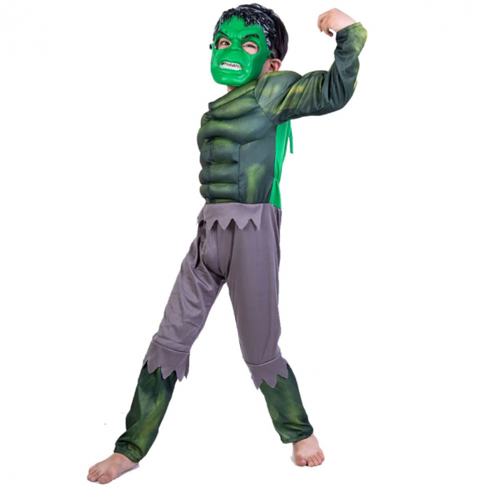 Costum Hulk clasic KidMania® cu muschi pentru baieti - KidMania.ro [5]