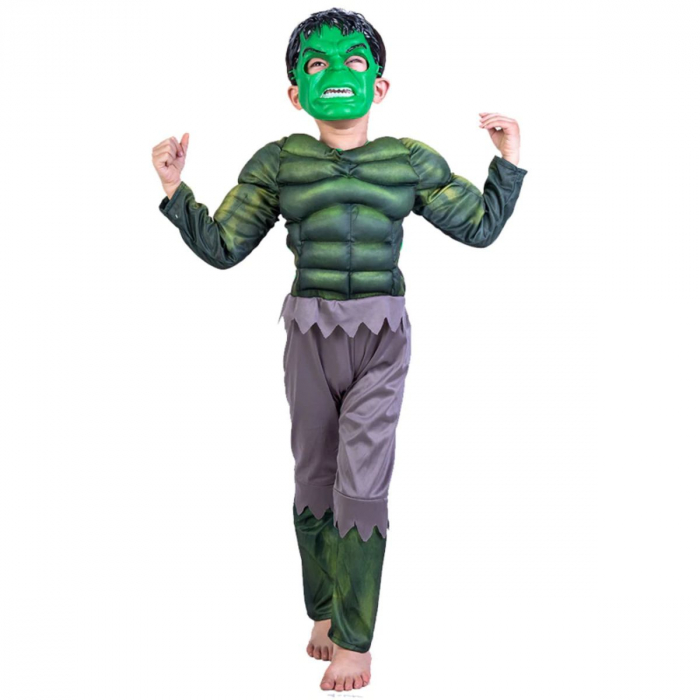 Costum Hulk clasic KidMania® cu muschi pentru baieti - KidMania.ro [3]