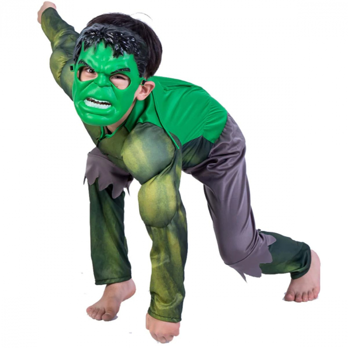 Costum Hulk clasic KidMania® cu muschi pentru baieti - KidMania.ro [6]