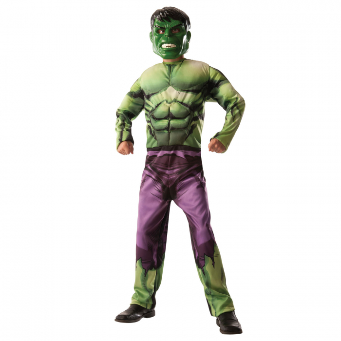Costum reversibil Hulk si Captain America cu muschi pentru baieti [3]