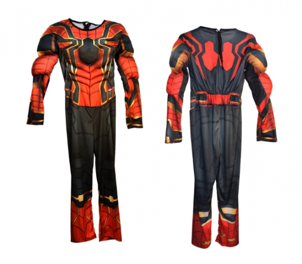 Set costum Iron Spiderman cu muschi si masca LED pentru baieti [6]