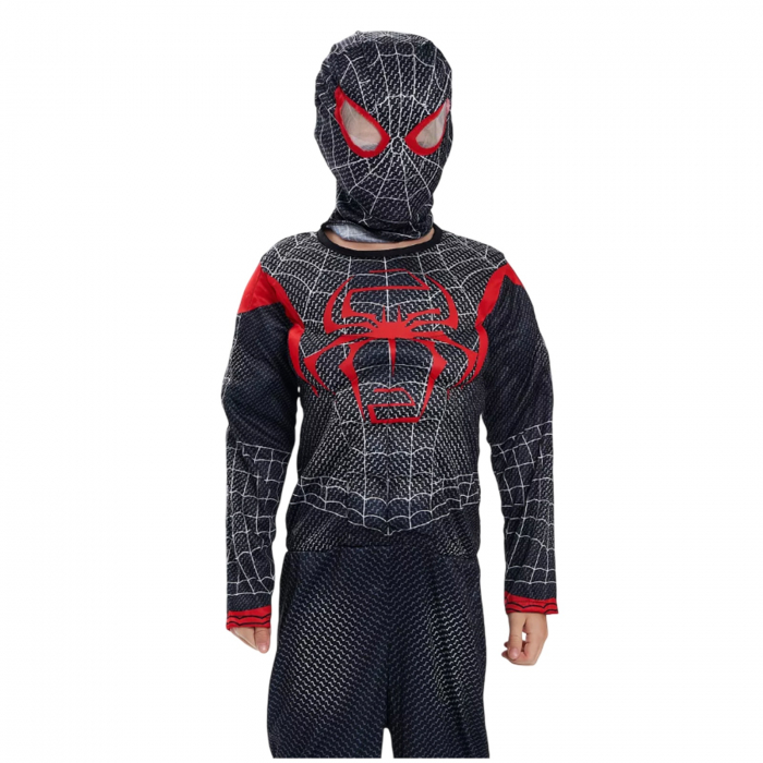 Costum Spiderman negru KidMania® cu muschi pentru copii - KidMania.ro [4]
