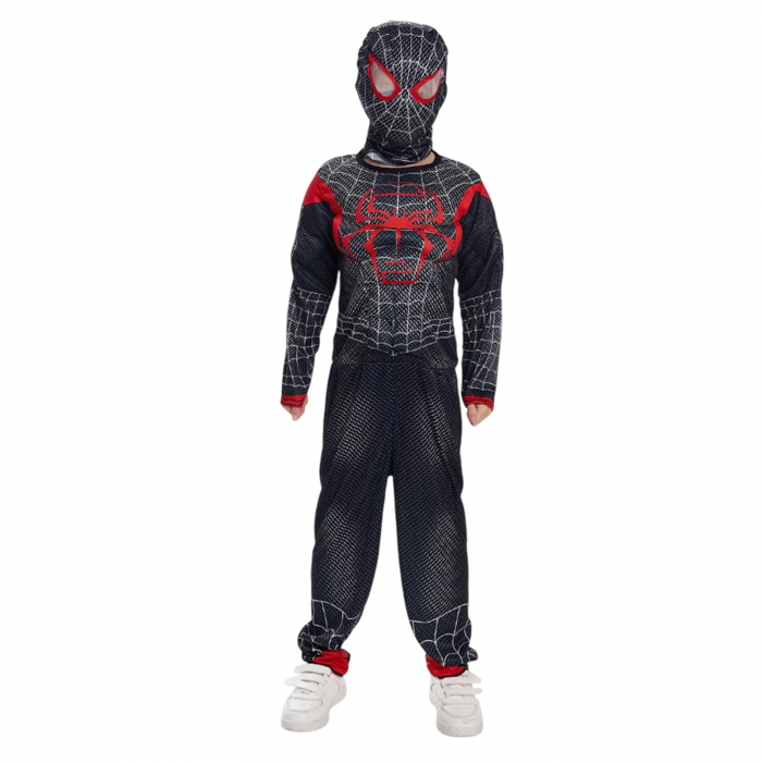 Costum Spiderman negru KidMania® cu muschi si doua manusi lansator pentru copii - KidMania.ro [2]