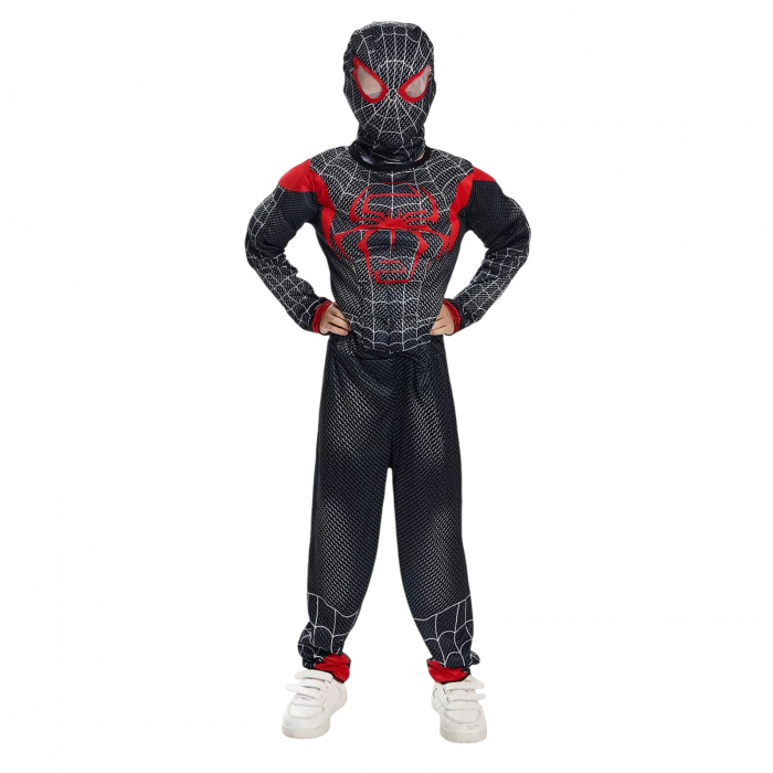 Costum Spiderman negru KidMania® cu muschi, masca cu lumini si doua manusi lansator cu ventuze pentru copii - KidMania.ro [4]
