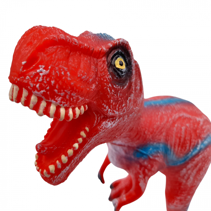 Figurina dinozaur T-Rex din cauciuc cu sunete, rosu, 46 cm [3]