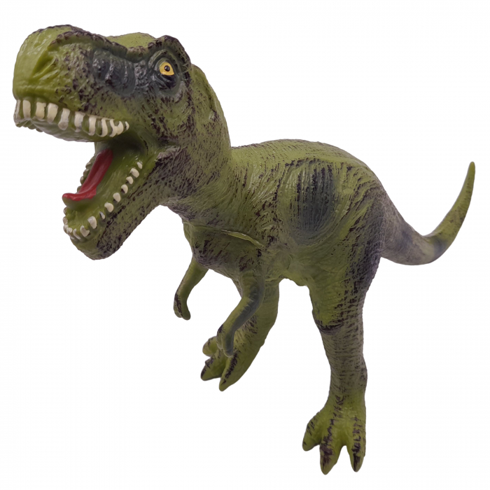 Figurina dinozaur T-Rex din cauciuc cu sunete, verde, 46 cm [1]