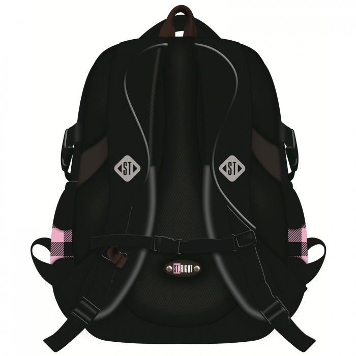 Ghiozdan ST.Right, colectia Pink Checkered, BP01, impermeabil, 43x32x21 cm - KidMania.ro [2]