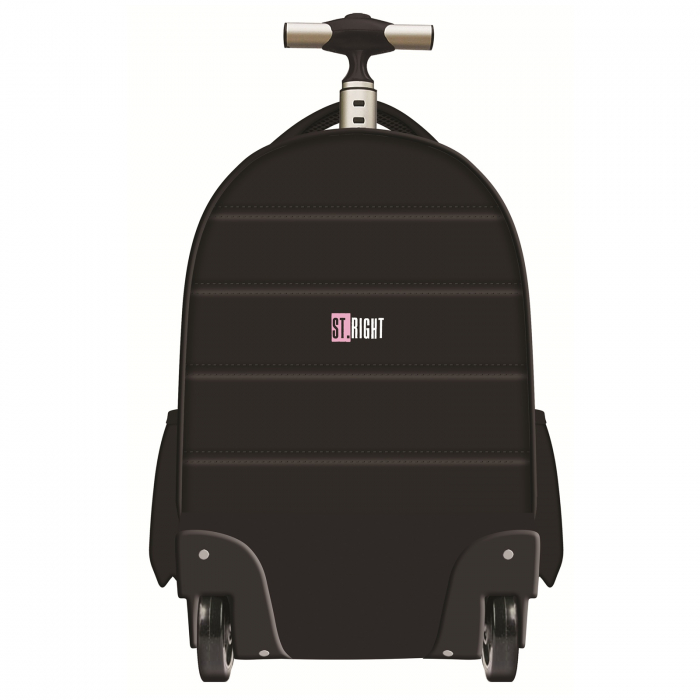 Ghiozdan Troler ST.Right, colectia Pink Checkered, TB01, roti silicon, 44x32x25 cm - KidMania.ro [2]