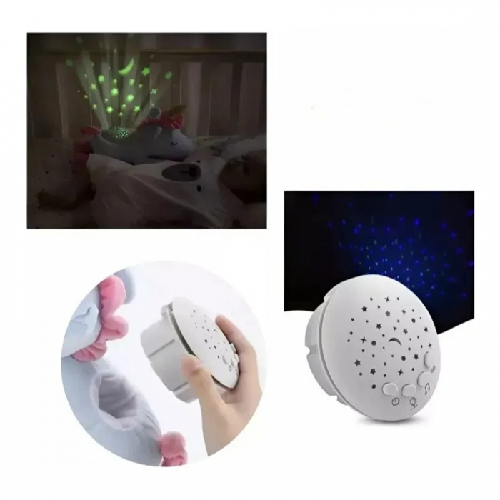 Jucarie de plus Capibara KidMania® cu functie lumina de veghe si melodii pentru copii, 25 cm, roz - KidMania.ro [3]