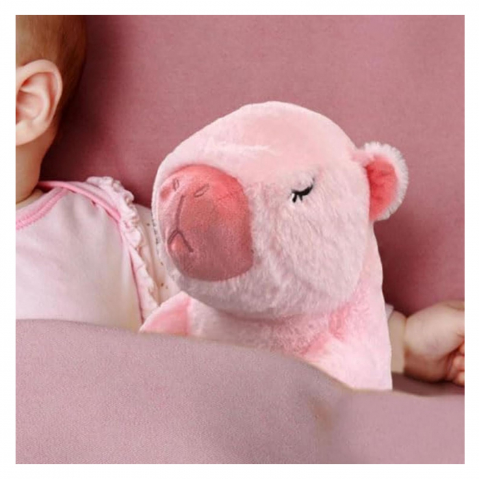 Jucarie de plus Capibara KidMania® cu functie de respiratie, melodii si lumina pentru copii, 25 cm, roz - KidMania.ro [4]