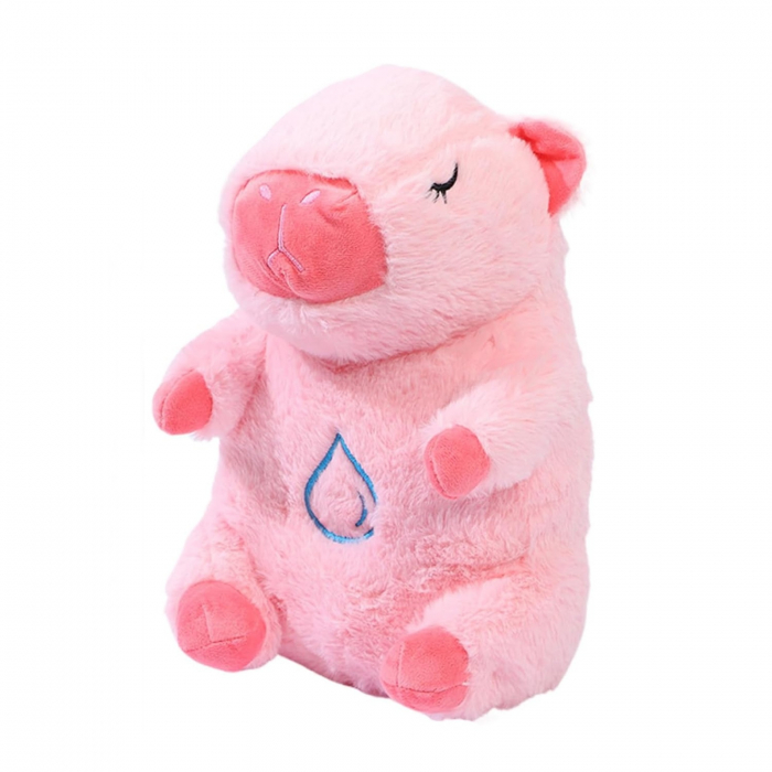 Jucarie de plus Capibara KidMania® cu functie de respiratie, melodii si lumina pentru copii, 25 cm, roz - KidMania.ro [1]