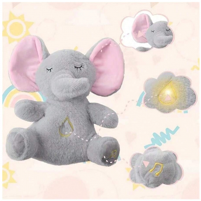 Jucarie de plus elefantul Dumbo KidMania® cu functie de respiratie, melodii si lumina pentru copii, 30 cm - KidMania.ro [6]