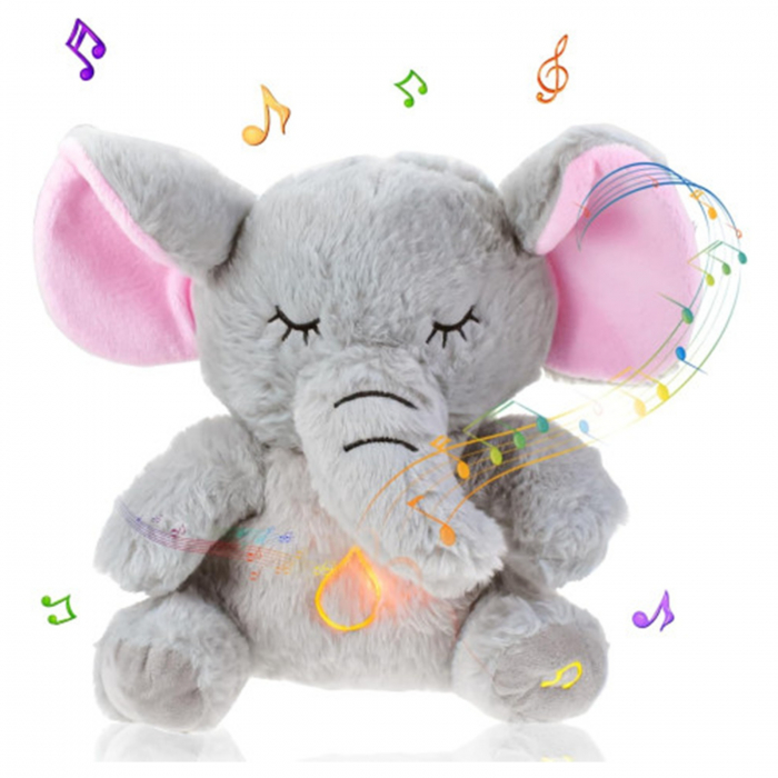 Jucarie de plus elefantul Dumbo KidMania® cu functie de respiratie, melodii si lumina pentru copii, 30 cm - KidMania.ro [4]