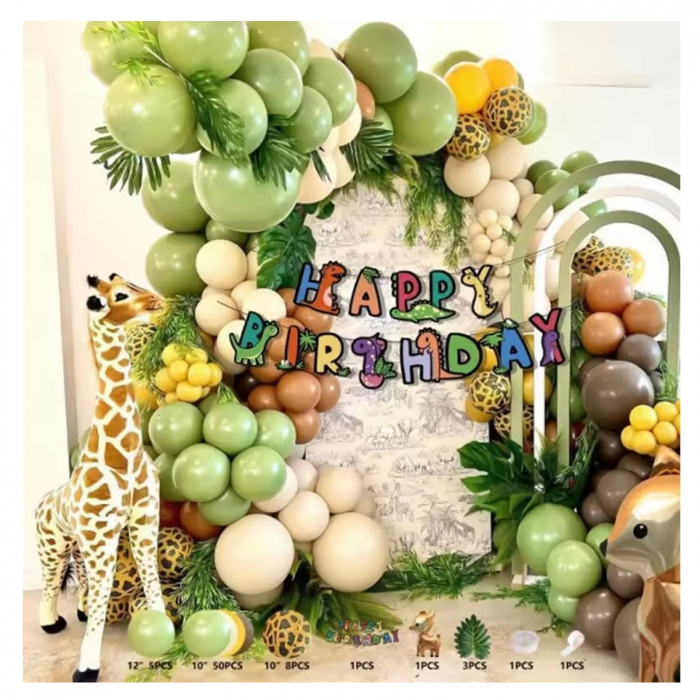 Set arcada cu baloane Animal Party - Happy Birthday, KidMania®, 64 bucati - KidMania.ro [2]