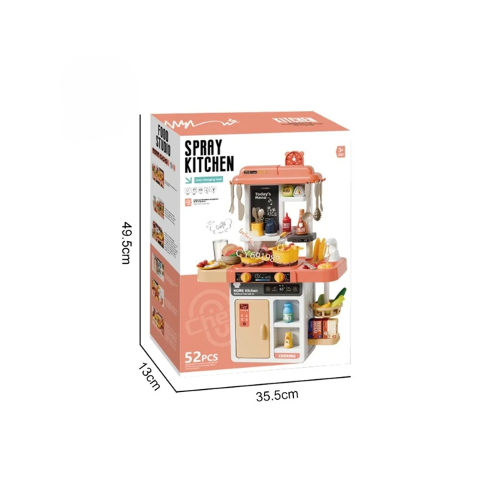 Set Bucatarie de jucarie pentru copii, cu sunete, lumini si abur, 52 piese, 3+, multicolor - KidMania.ro [3]