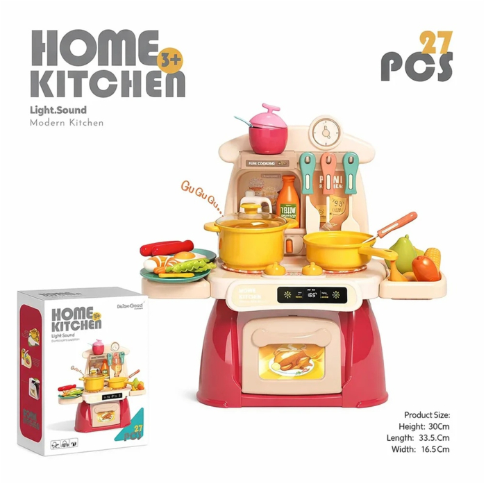 Set Bucatarie de jucarie pentru copii, cu sunete si lumini, 27 piese, 3+, multicolor - KidMania.ro [2]