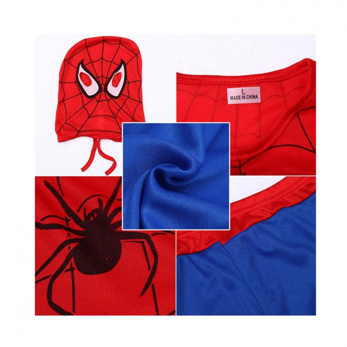 Set costum clasic Spiderman si doua lansatoare cu discuri si ventuze burete copii [2]