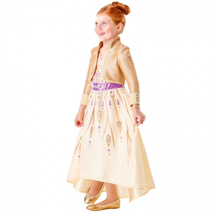 Set Costum Printesa Anna clasic si papuci din plastic pentru fete - Frozen 2 - Disney [4]