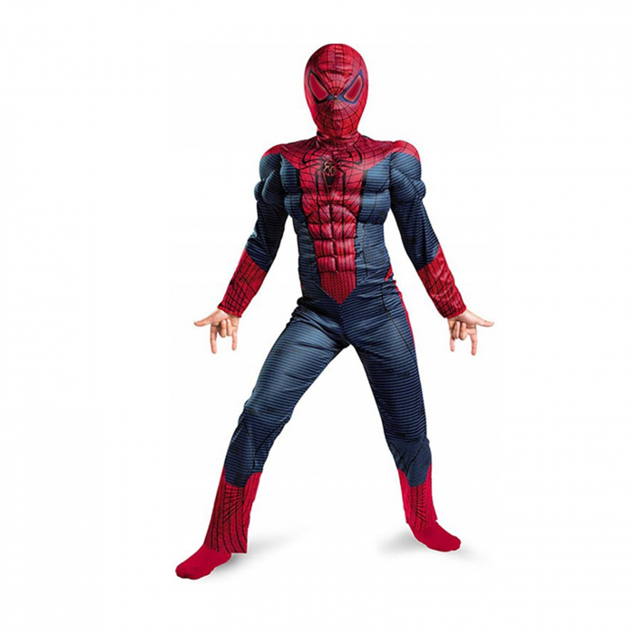 Set costum Spiderman cu muschi si lansator ventuze pentru baieti [2]