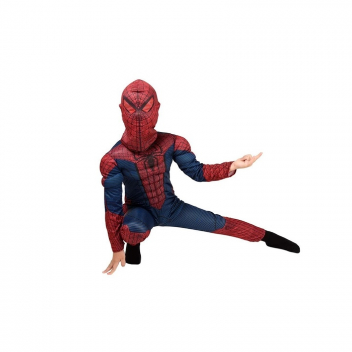 Set costum Spiderman cu muschi si lansator ventuze pentru baieti [3]