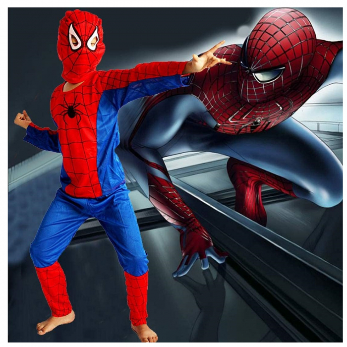 Set costum Spiderman KidMania® si masca cu lumini pentru copii - KidMania.ro [7]