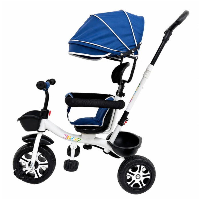 Tricicleta Evolutiva KD-X06 pentru copii, cu scaun rotativ 360°, pozitie de somn si roti din cauciuc, 9 luni – 6 ani, albastru - KidMania.ro [3]