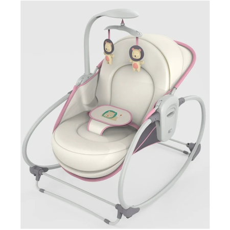Balansoar 5 in 1 electric pentru bebelusi, transformabil, cu muzica, 0-3 ani, pana la 15 kg, roz - KidMania.ro [1]