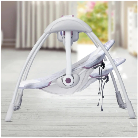 Balansoar electric pentru bebelusi, cu muzica si sunete naturale, 0-12 luni, pana la 9 kg, gri - KidMania.ro [2]