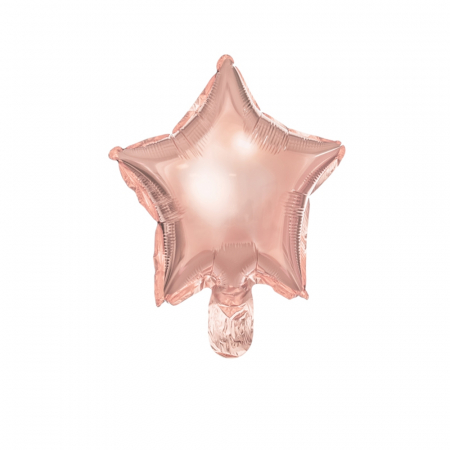 Baloane folie - Balon folie in forma de stea, Magic Star, 45cm, roz gold - Kidmania.ro