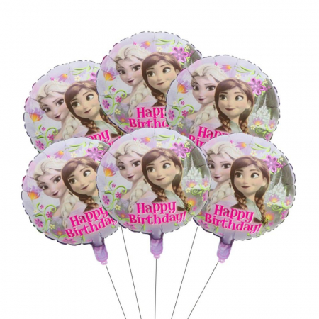 Baloane folie - Buchet 5 baloane Elsa - Happy Birthday, 45 cm - Kidmania.ro