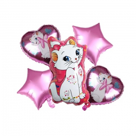 Baloane folie - Buchet 5 baloane folie pisica Marie KidMania®, 60x45 cm - KidMania.ro
