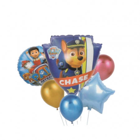 Buchet 6 baloane folie Chase, 50 x 60 cm - Patrula Catelusilor - Kidmania.ro