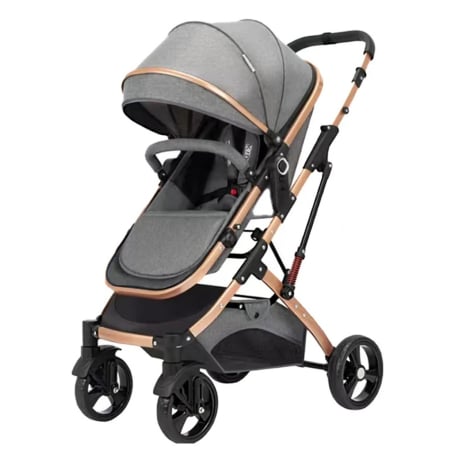 Carucioare, articole transport - Carucior 2 in 1 pliabil si reversibil pentru bebelusi, cu cos de depozitare, 0-36 luni, pana la 15 kg, gri - KidMania.ro