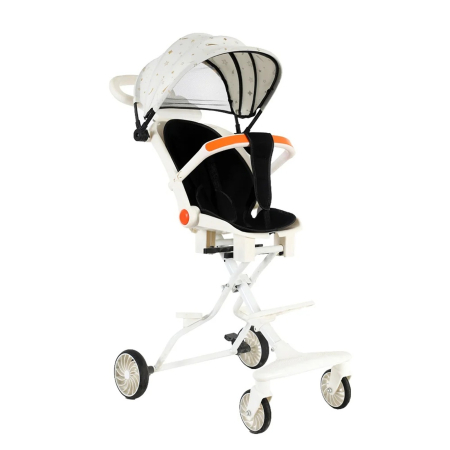 Carucioare, articole transport - Carucior Sport Pliabil KD-2010 pentru copii, ideal pentru calatorii, 6–36 luni, alb - KidMania.ro