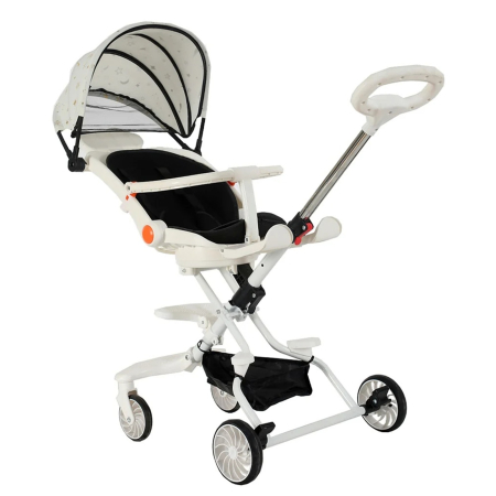 Carucior Sport Pliabil KD-2012 Reversibil 360° pentru copii, 6–36 luni, alb - KidMania.ro [1]